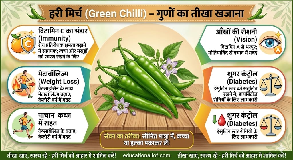 Green Chilli Benefits in Hindi