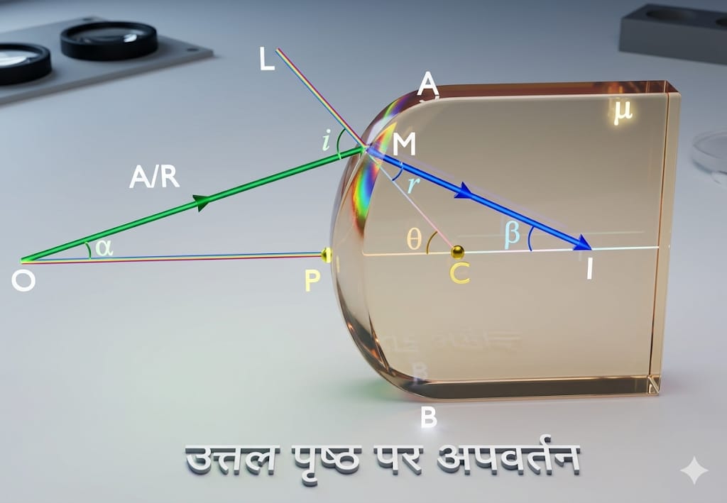 उत्तर पृष्ठ पर अपवर्तन