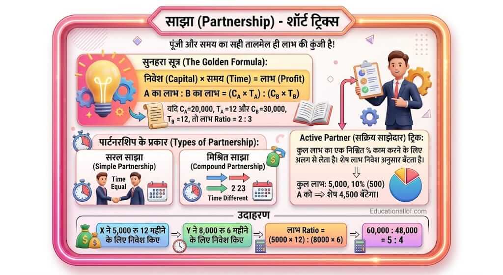 Partnership Math Short Tricks in Hindi