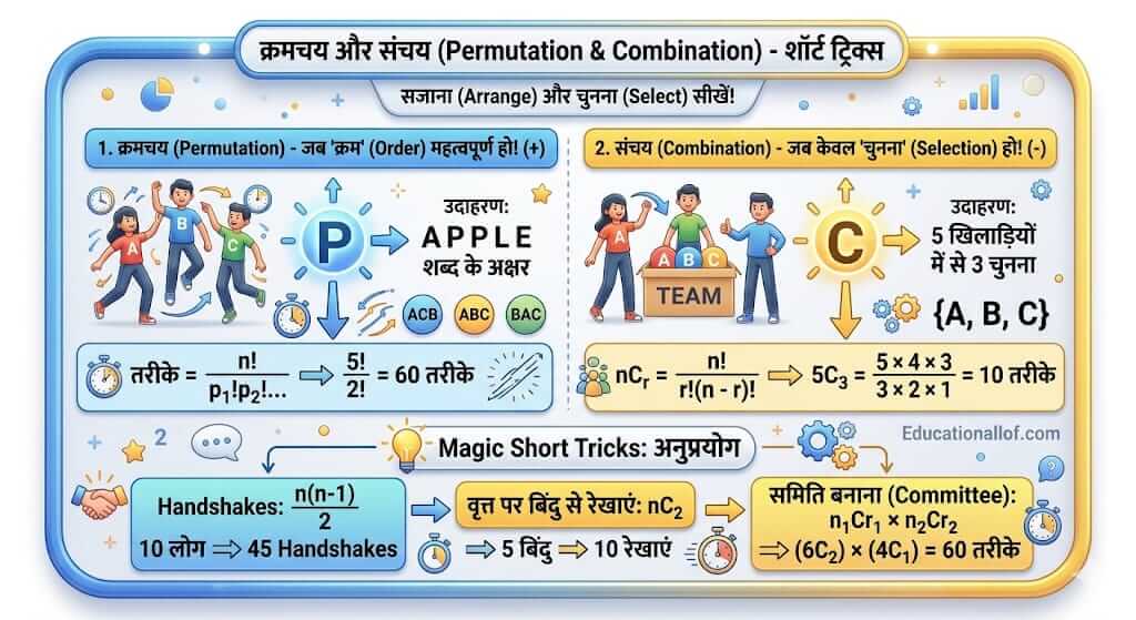 Permutation and Combination Short Tricks in Hindi