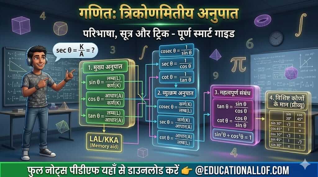 Trigonometric Ratios in Hindi
