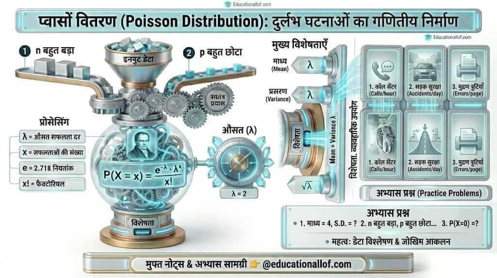 प्वासों वितरण क्या है (Poisson Distribution in Hindi) by educationallof