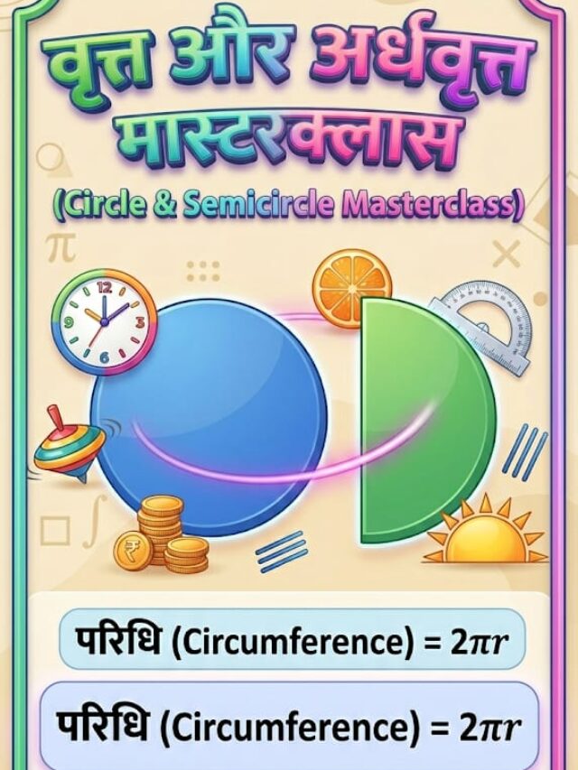 ​वृत्त और अर्धवृत्त (Circle & Semicircle) के सूत्र: सिर्फ 1 मिनट में समझें!