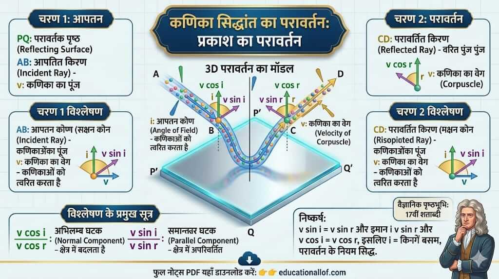 न्यूटन का कणिका-सिद्धान्त प्रकाश परावर्तन by educationallof