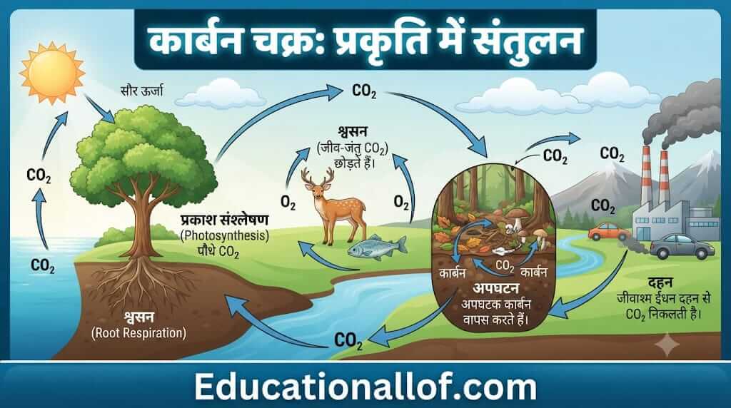 Carbon Cycle in Hindi (कार्बन चक्र) by educationallof