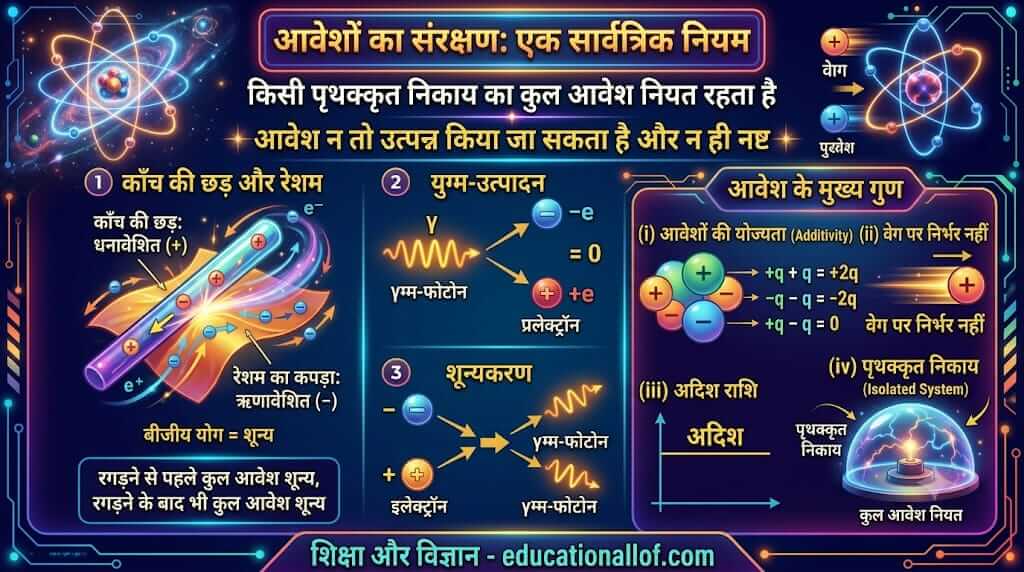 आवेश संरक्षण का नियम (Conservation of Charges in Hindi) by educationallof