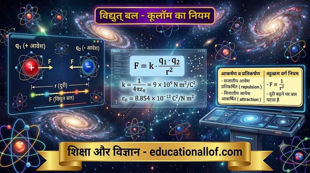 कूलॉम का नियम (Coulomb's Law in Hindi) by educationallof