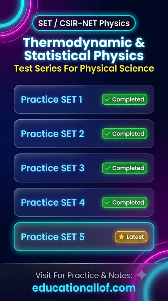 Thermodynamics and Statistical Physics Practice Set by educationallof