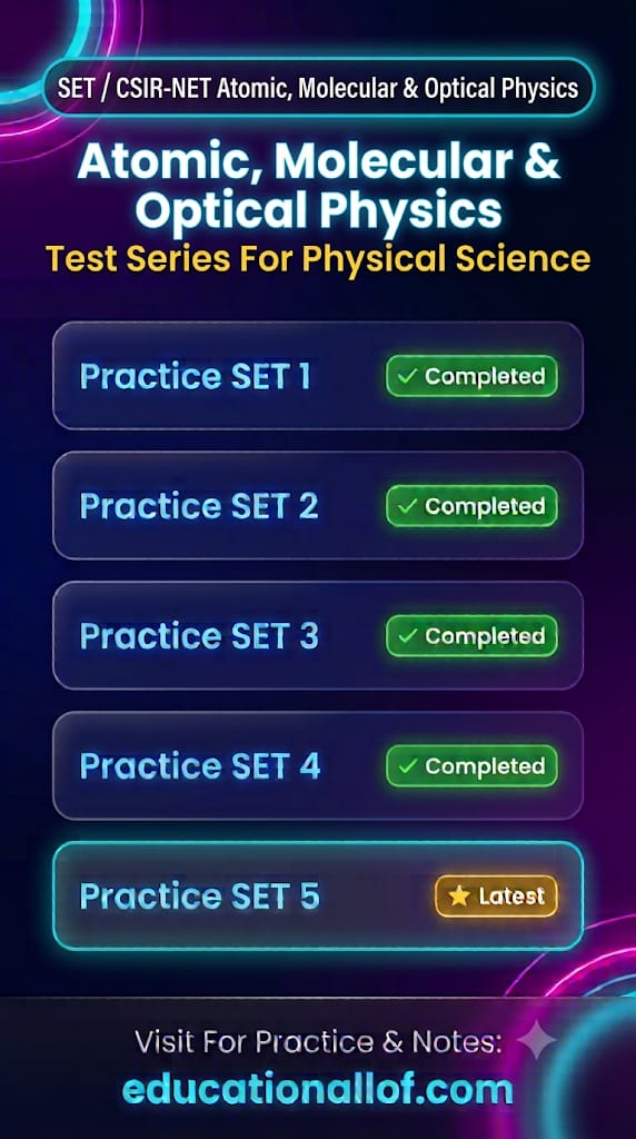 Atomic and Molecular Physics Practice Set by educationallof