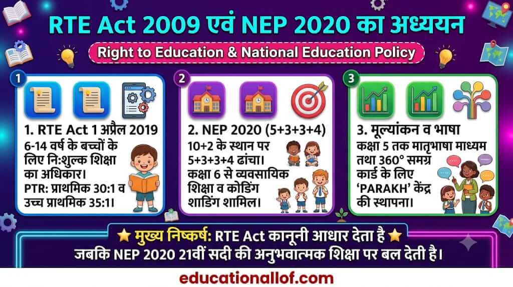RTE Act 2009 and NEP 2020 in Hindi by educationallof